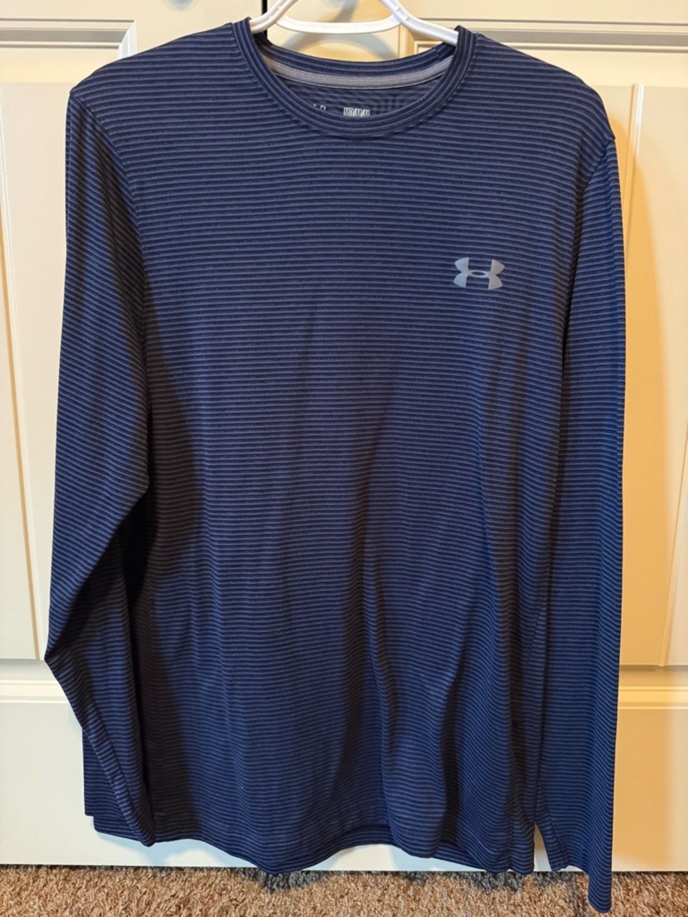 Under Armour Navy Striped Long Sleeve Performance Tee